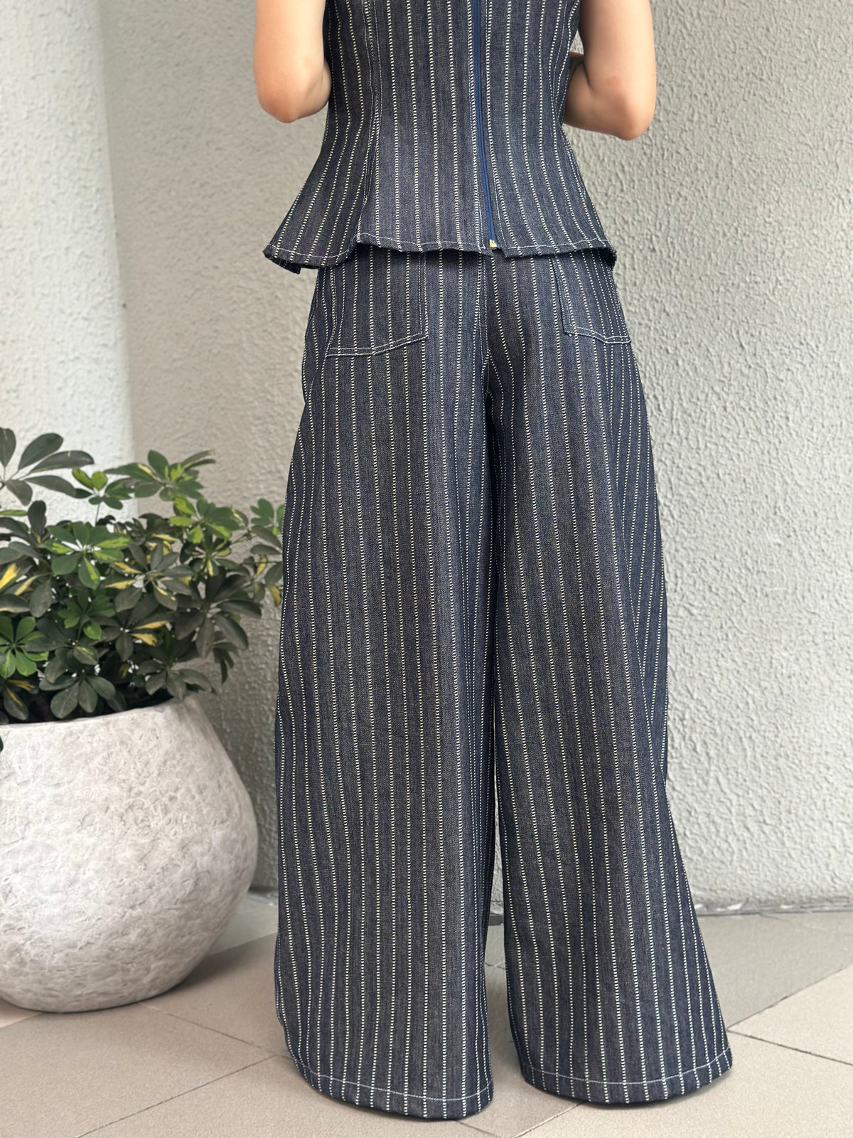 Jean Milano Palazzo - Azul Rayas