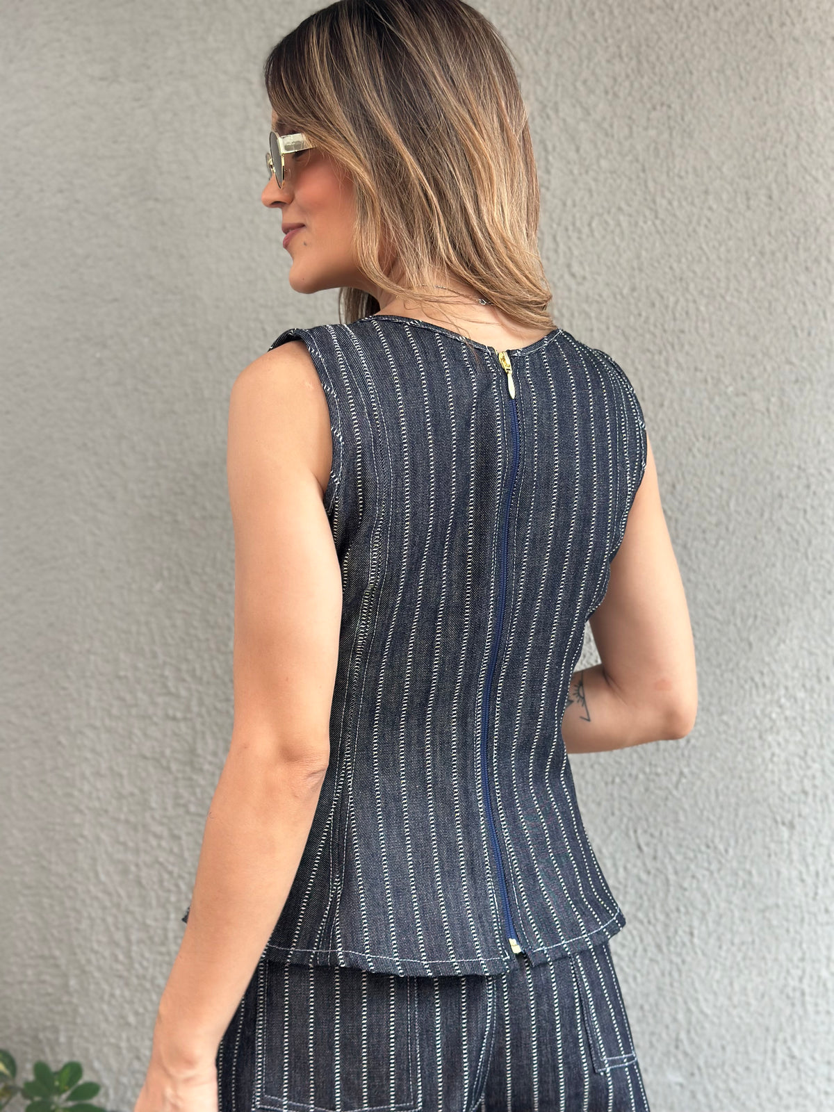 Blusa Denim Venecia - Azul Rayas